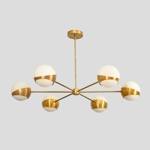 Lampadario moderno Sputnik 6 luci globo ottone lampada a sospensione plafonie... - Foto 4 di 7