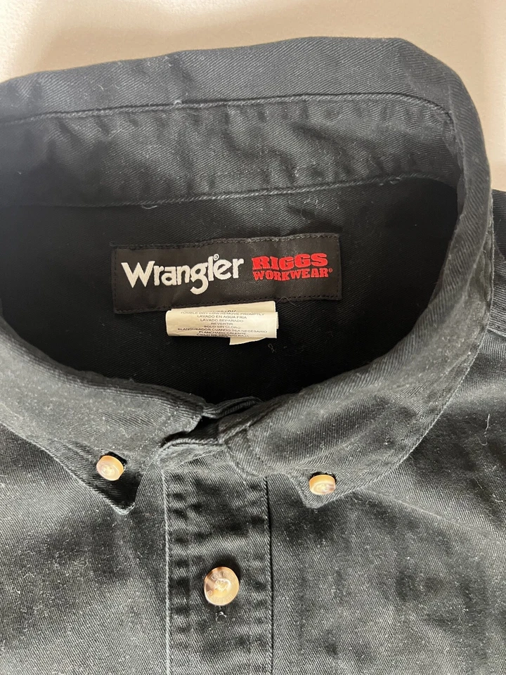 Camisas Wrangler masculinas pretas de manga comprida tamanho 2XL - Imagem 3 de 4