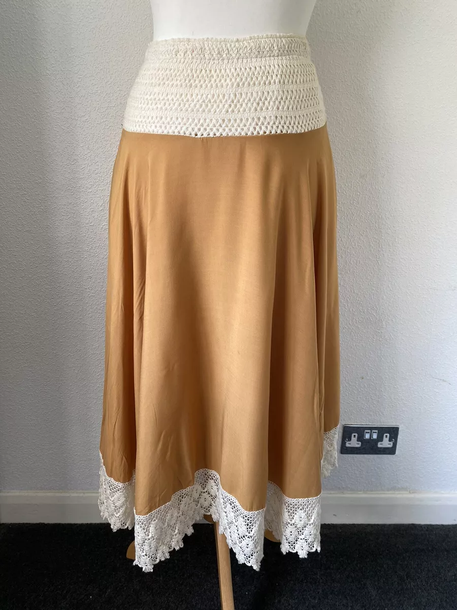 Meisie BNWOT BoHo Elasticated Waist midi skirt size UK 12 14