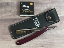 Navajas De Afeitar De Barbero Profesional Acero Inoxidable Estuche De Cuero 100D