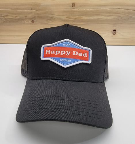 Happy Dad Hard Seltzer Black Trucker Hat Snap Back