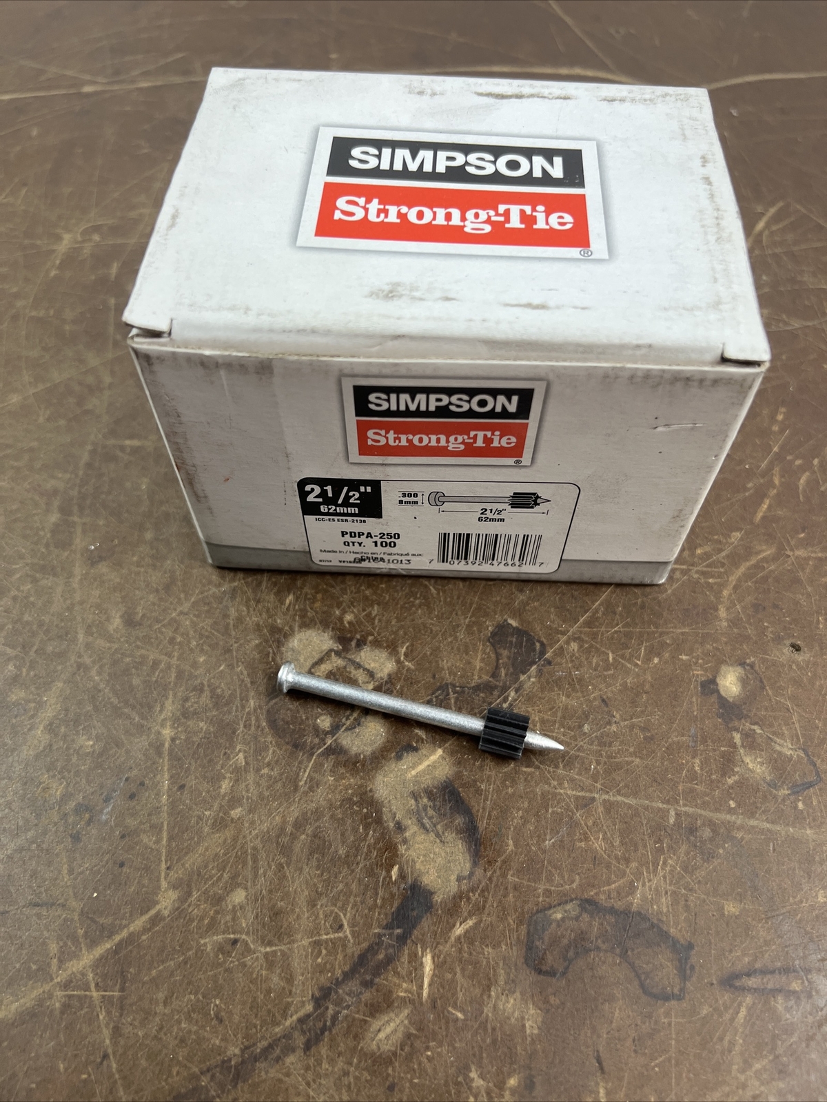 100ct Simpson Strong Tie PDPA 250 2 5 X 157 Drive Pins 100ct POWDER 100ct-simpson-strong-tie-pdpa-250-2-5-x-157-drive-pins-100ct-powder