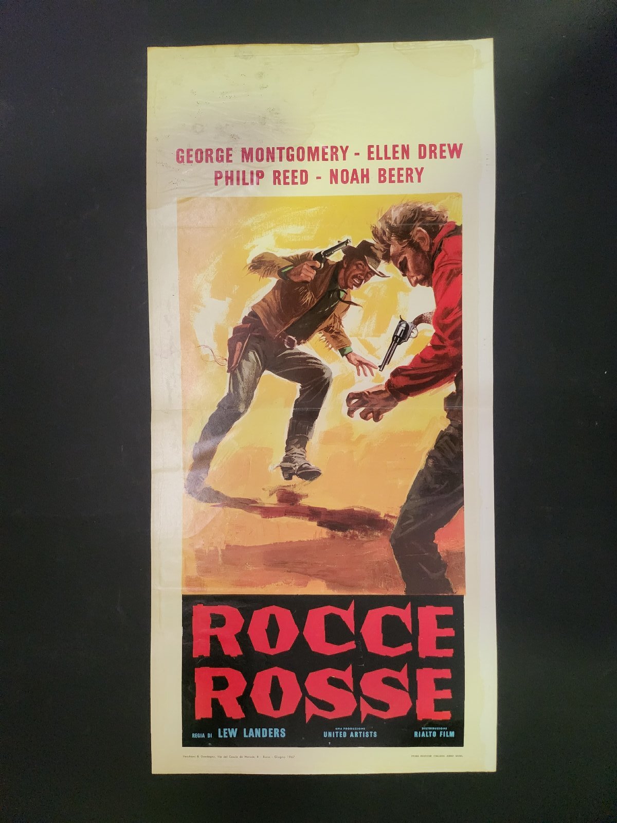 Locandina originale film Rocce rosse (1950) - Regia di Lew Landers