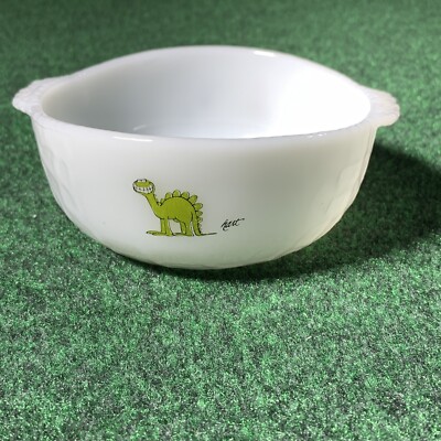 VTG Anchor Hocking Fire King BC Comics Johnny Hart Dinosaur Turtle