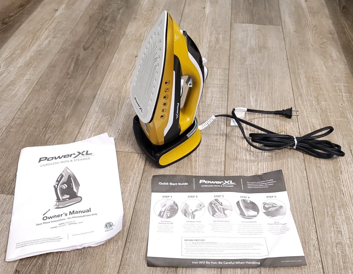 Power XL Phoenix Gold Black Cordless Iron Steamer Ceramic Rechargeable ES2416S