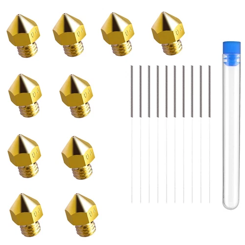 10x0.4mm Extruder Printheads + 10xNozzle Drill for MK8 Makerbot Reprap 3D Printer