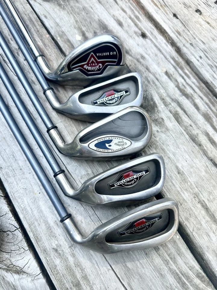 JUEGO DE HIERRO CALLAWAY 1996 BIG BERTHA 3-PW LW SW CALLAWAY RCH 96 GRAFITO RÍGIDO Foto 3 de 4