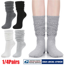 1/4Pairs Women Extra Long Soft Slouch Boot Socks Winter Knee High Slouch Socks