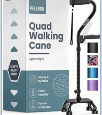 Quad Cane 300 lb - Adjustable Walking Cane with A Large 4 Pronged Base for ...