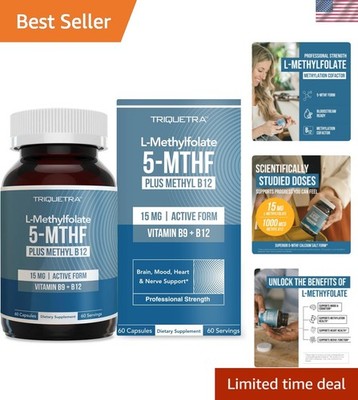 L Methyl Folate 15mg Plus Methyl B12 Cofactor  High Potency, Active 5-MTHF  F... | eBay
