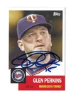 2016 TOPPS ARCHIVES #58 GLEN PERKINS TWINS AUTOGRAPHED SIGNED BASEBALL CARD
