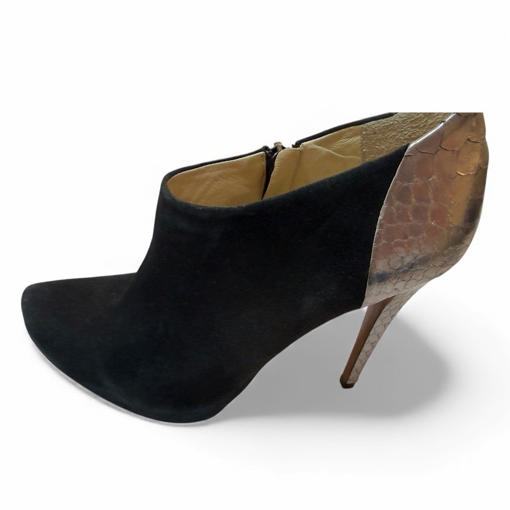 Suede Python Alexandre Birman Black Zip Ankle Boo… - image 1