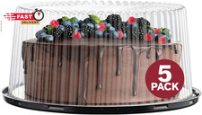 10 - 11" Plastic Disposable Cake Containers Carriers with Dome Lids and Cake Boa