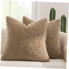 Pack of 2 Throw Pillow Covers 18x18 Inch Neutral 18" x 18" Pack of 2 Khaki