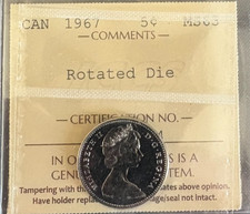 Canada - 5 Cents - 1967 - Rotated Die - ICCS Certified - MS-63