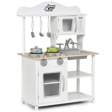Wooden Pretend Play Kitchen Set for Kids Toddlers w/ Accessories  Sink