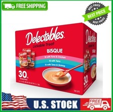 Delectables Bisque Lickable Wet Cat Treats for Adult Cats Chicken Tuna 30 counts