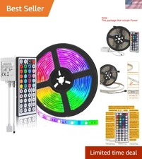 16.4FT Waterproof RGB LED Strip Lights with Remote - 300 SMD 5050 Colorful Flex