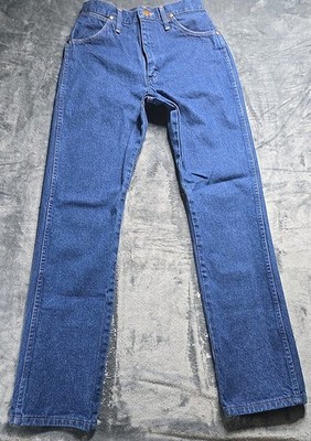 Vintage Wrangles Women's Cowboy Cut Slim Fit Jeans Blue Sz 9x32 XCLNT Condition 