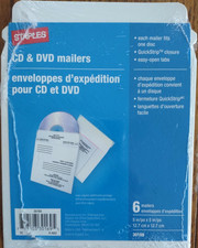 Staples CD DVD Mailers-1pk 6pcs-Brand New-SHIPS N 24 HOURS