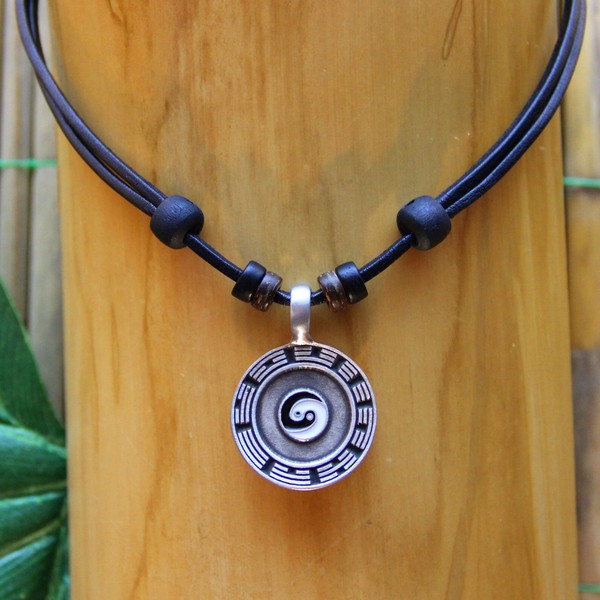 Lederkette Surferkette Yin Yang Halskette Damenkette Herrenhalskette Surfschmuck-image