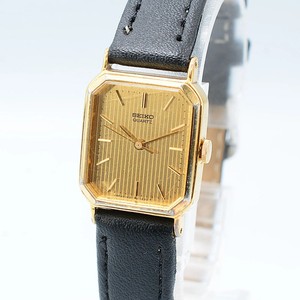Authentic SEIKO 1421-5720 Octagon Quartz Watch, Thick Gold Plated, Ladies' Watch, Work