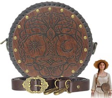 Renaissance Bag for Women Medieval Belt Purse Pirate Viking Embossed Pouch Tr...