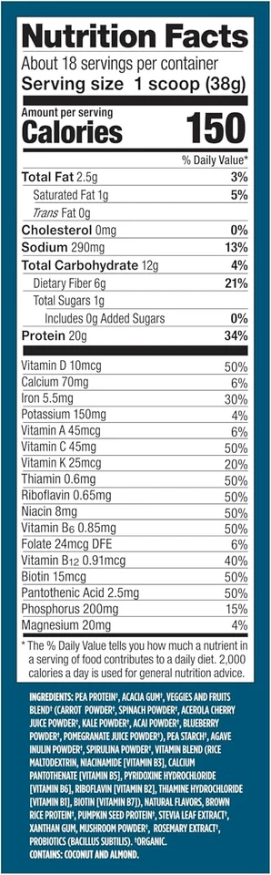 Vega All in One Nutrition Organic - 20 g a base de plantas 1,52 libras (paquete de 1) Foto 4 de 4