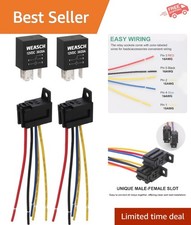 12V 30A Relay Set with 5Pin SPDT and Wiring Harness - Multi Purpose Use