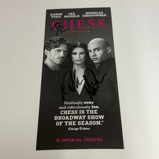Lea Michele, Aaron Tveit, Nicholas Christopher Signed Chess Broadway Flyer Ad 2