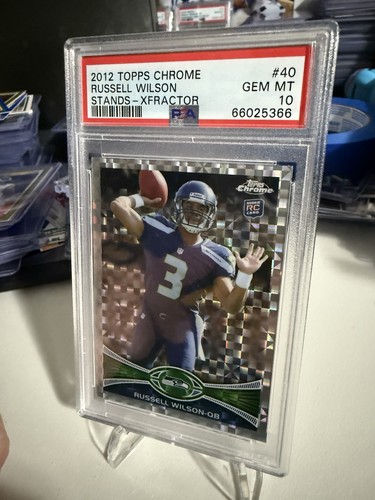 2012 Topps Chrome XFRACTOR RUSSELL WILSON RC Rookie #40 PSA 10 - FREE SHIPPING - Picture 3 of 4