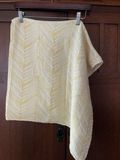 Aden Anais Baby Infant Swaddle White Yellow Herringbone Cotton Muslin 44x44