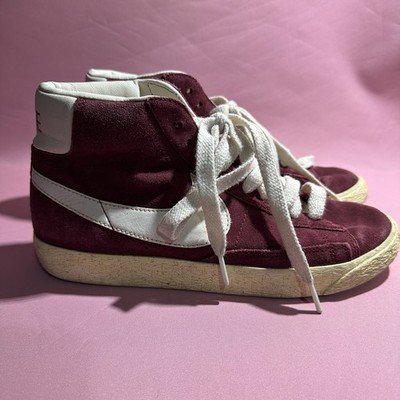 Nike Blazer Mid Top Suede Trainers Maroon/Burgundy, UK Size 5,5