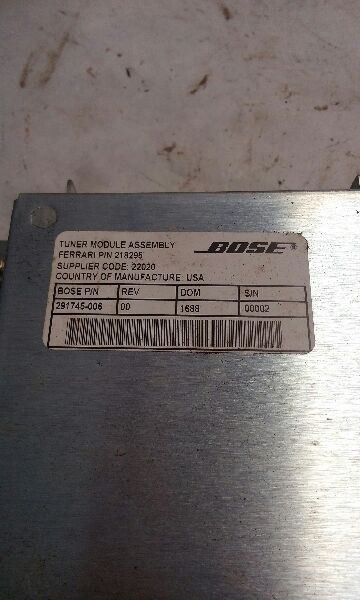 2009 Maserati Quattroporte Chassis Control Tuner Module, Bose