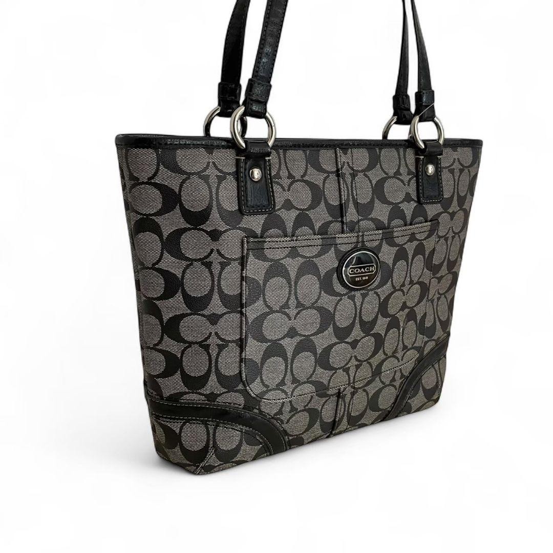 COACH Black PVC Tote Bag F18917 A4 Size in Excellent Condition