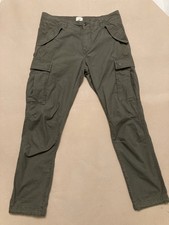 H&M Men’s Unisex Khaki Cargo Trousers Waist 34” Leg 31”