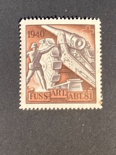 Suiza 1940 Sello Soldado Artillería FUSS-ART.ABT.81
