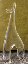 SIGNED V Nason & C Murano Art Glass GIRAFFE Figurine Sculpture Clear glass 11.5"