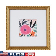 Gold Beaded Decorative Picture Frame Vintage Tabletop Wall Display Glass New