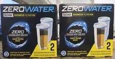 🔥2 Pk (4 Filters) ZeroWater 5 Stage Filtration Replacement Water Filters ZR-017