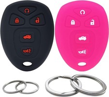 2Pcs Silicone 5Buttons Key Fob Cover Remote Case Protector Skin Compatible with