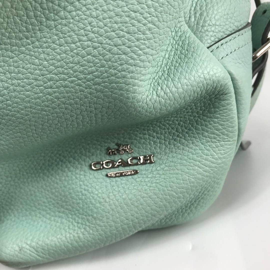 COACH Backpack Mint Green Leather 37582 Japan A-251215-14 thumbnail 7