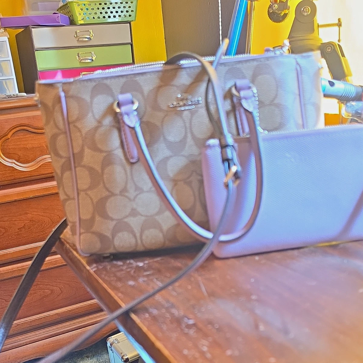 Coach Purple Signature Handbag for sale | eBay
