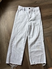 Girls Copper Key Blue Wide Leg Pants Size 8 Frayed Hem