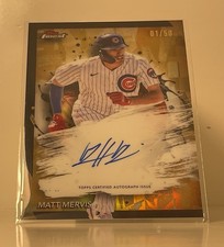 2024 Topps Finest Matt Mervis Chicago Cubs Gold Refractor Autograph #FA-MM /50