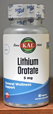 KAL Lithium Orotate 5 mg 60 Capsules General Wellness Support 5mg 60 VegCaps