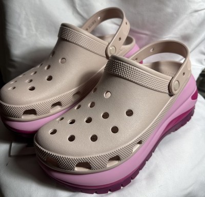 Crocs Mega Crush Matte Clog - Quartz / Mult 210749-6WS Pink Platform NEW NWT