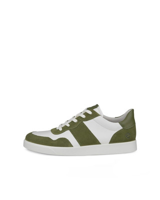 ECCO Men's Street Lite Low Dunk Retro Sneaker Green White EU 45 Size 11 - 11.5