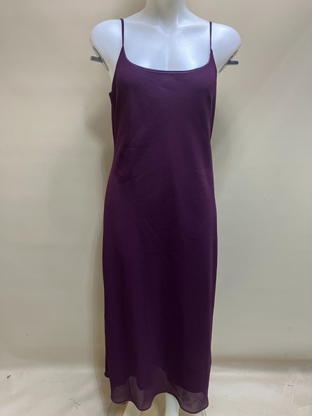 Ricki Renee Purple Satin Slip Dress Size 14 Midi Cocktail Party Dress