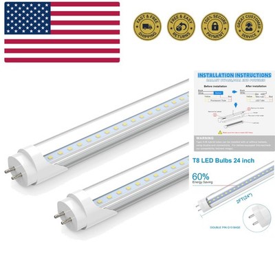 24 Inch T8 LED Tube Light, 10W24W Equiv., 1120LM, 5000K Daylight, Type A+B Pl...